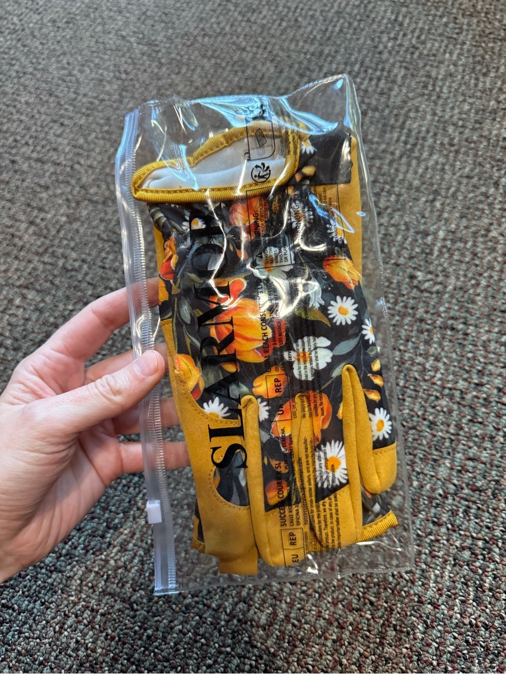 Floral Sunflower Garden Gloves for Women - Yellow & Black